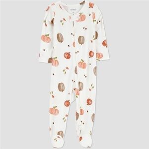 Fall Pumpkins Print comfy soft One Piece zip up